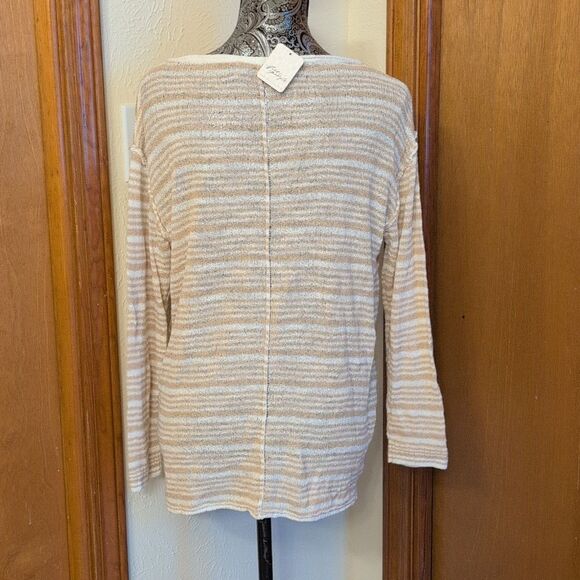 NWT Free People Beach slouchy knit top ivory combo stripe size XS - Picture 3 of 12